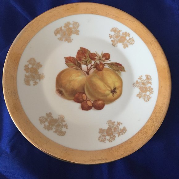 Other - Parbus Bavaria Germany Porcelain Fruit  Gold Gilt Plate